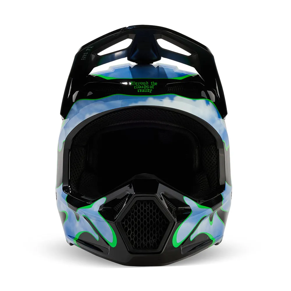 FOX YOUTH V1 ATLAS HELMET [BLACK/GREEN]