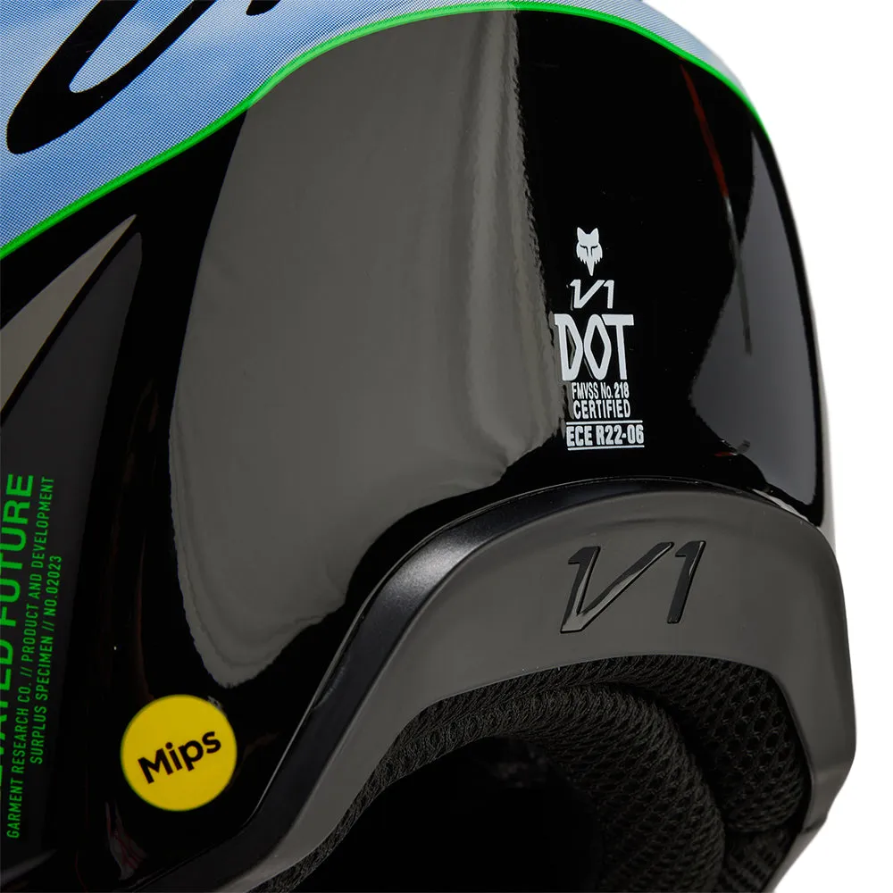FOX YOUTH V1 ATLAS HELMET [BLACK/GREEN]