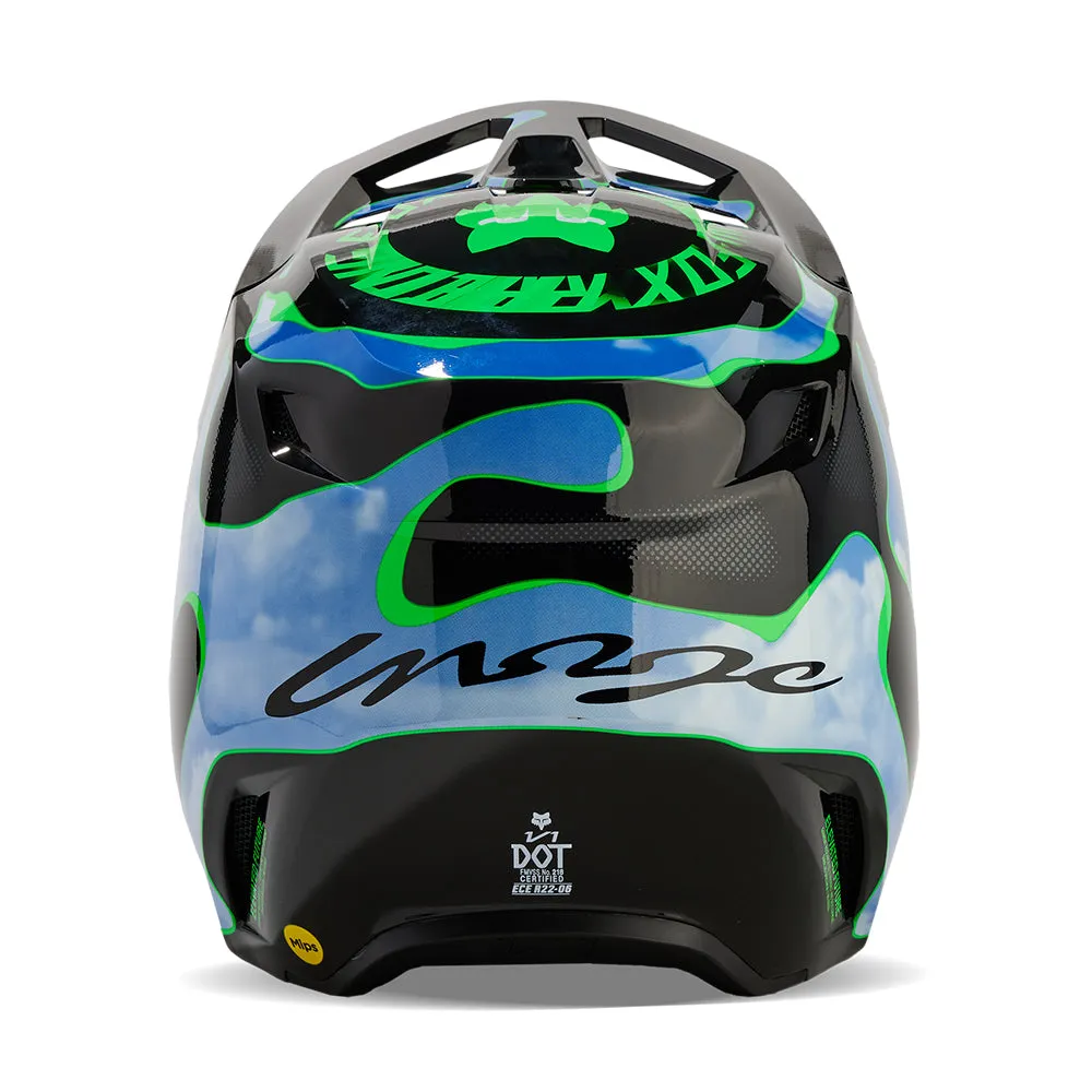 FOX YOUTH V1 ATLAS HELMET [BLACK/GREEN]