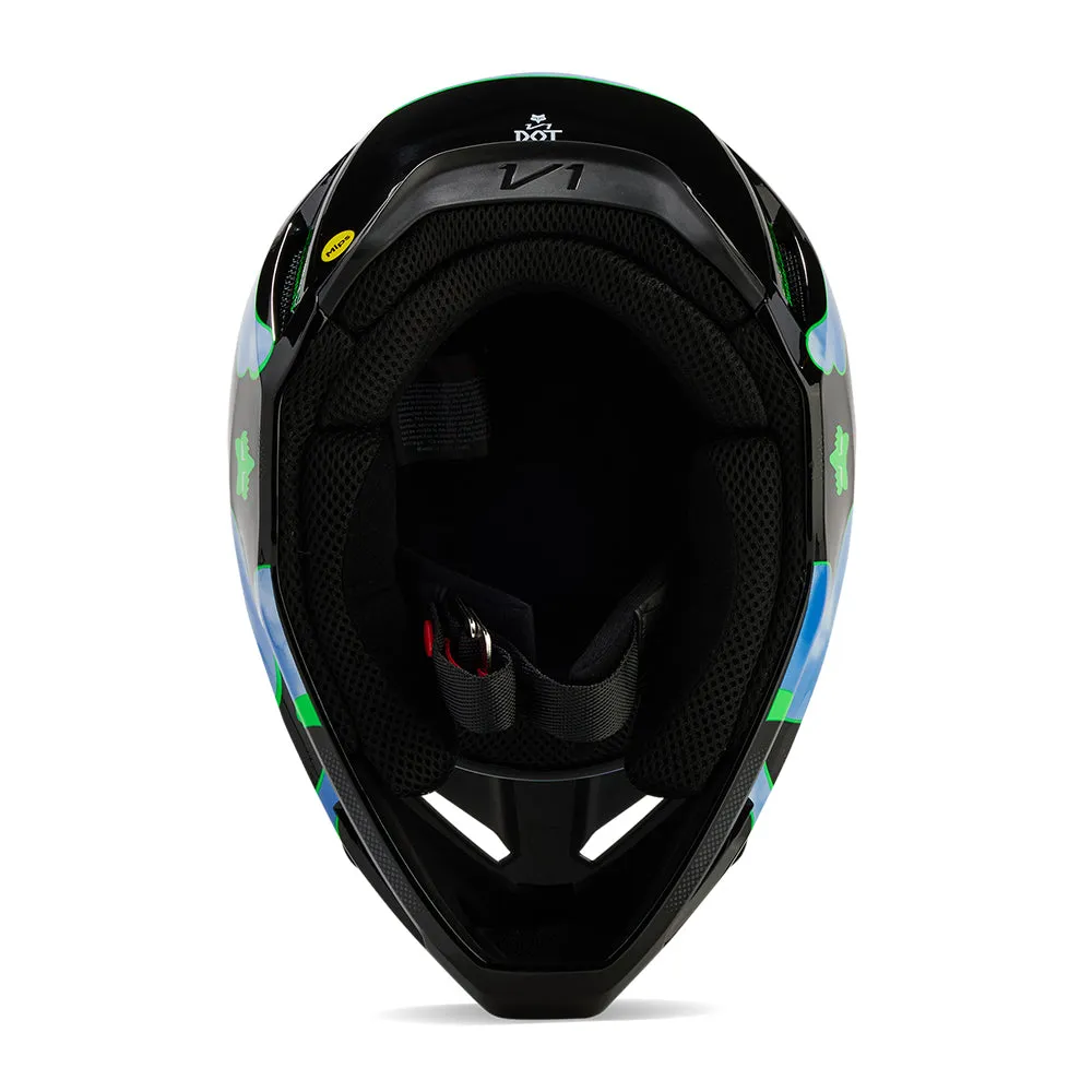 FOX YOUTH V1 ATLAS HELMET [BLACK/GREEN]