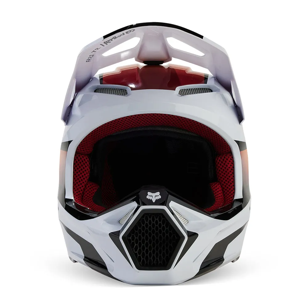 FOX YOUTH V1 FLORA HELMET [WHITE/BLACK]