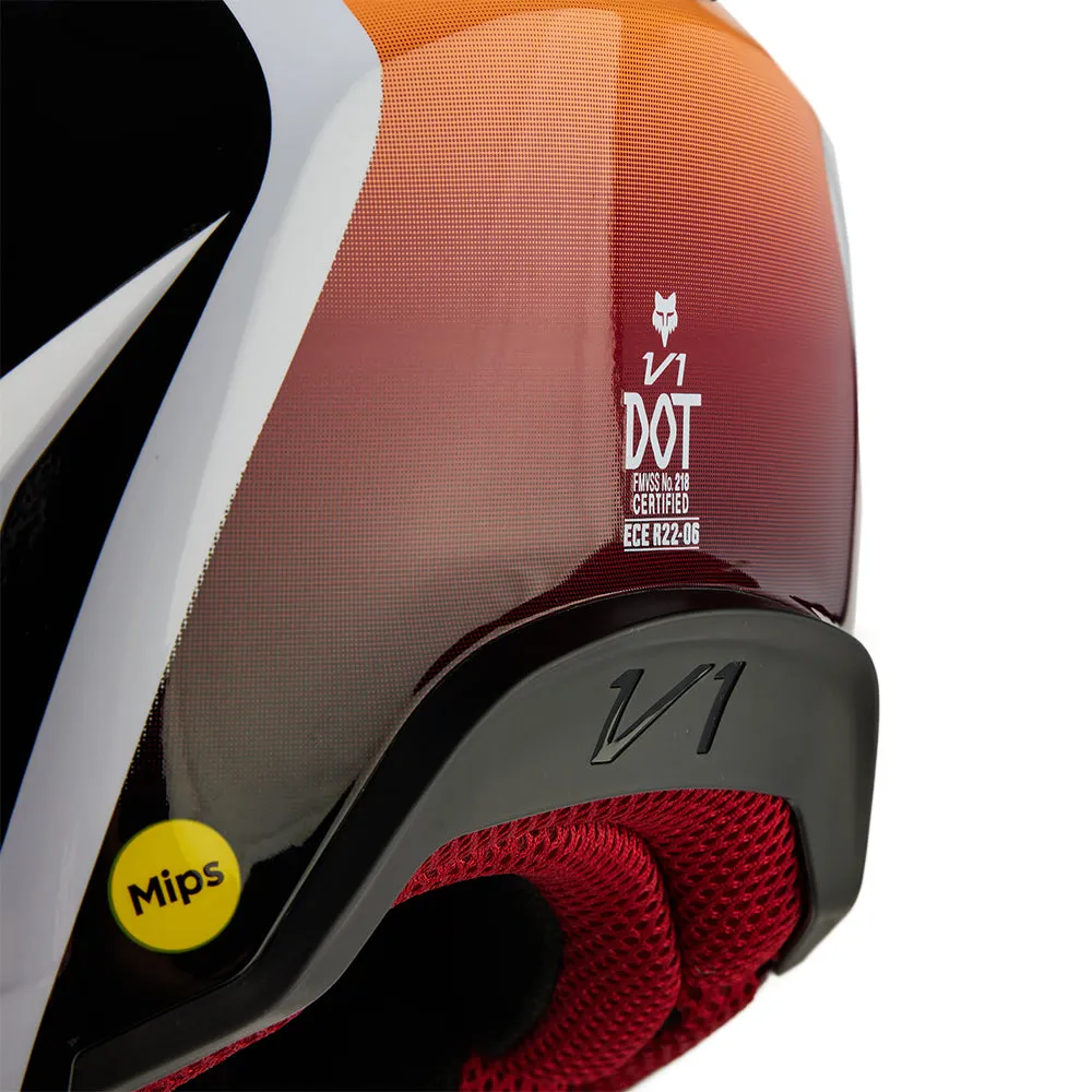 FOX YOUTH V1 FLORA HELMET [WHITE/BLACK]