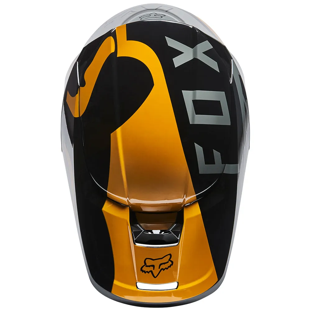 FOX YOUTH V1 SKEW HELMET ECE [BLACK/GOLD]