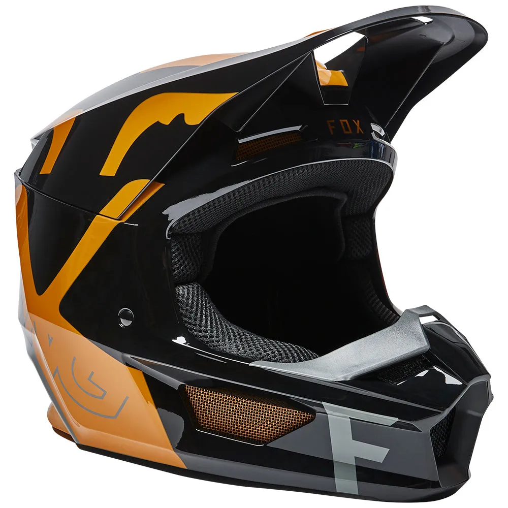 FOX YOUTH V1 SKEW HELMET ECE [BLACK/GOLD]