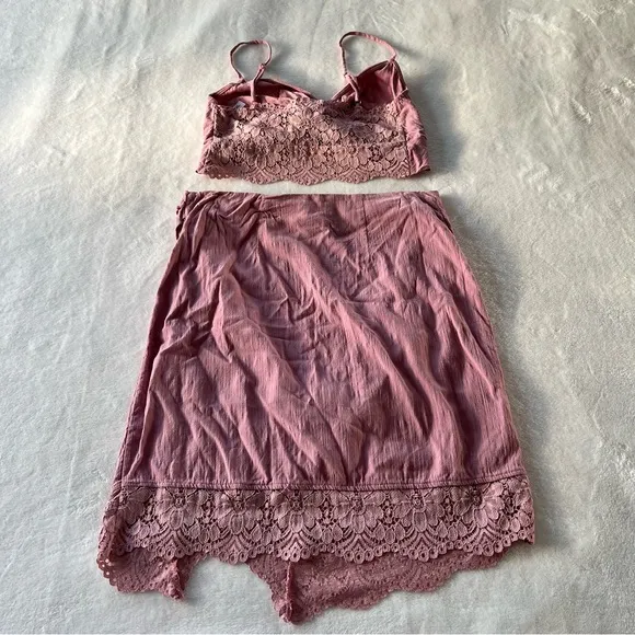 Free People Va Va Voom Bralette and Skirt Set Size Small