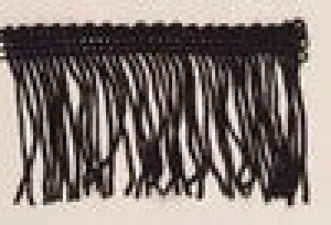 Fringe Rayon 6in Black Stretchy