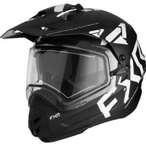 FXR Torque X Team Helmet w/ Electric Shield and Sun Shade, Black/White