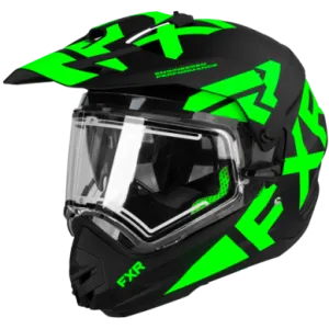 FXR Torque X Team Helmet w/ Electric Shield and Sun Shade, Lime