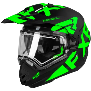 FXR Torque X Team Helmet w/ Electric Shield and Sun Shade, Lime