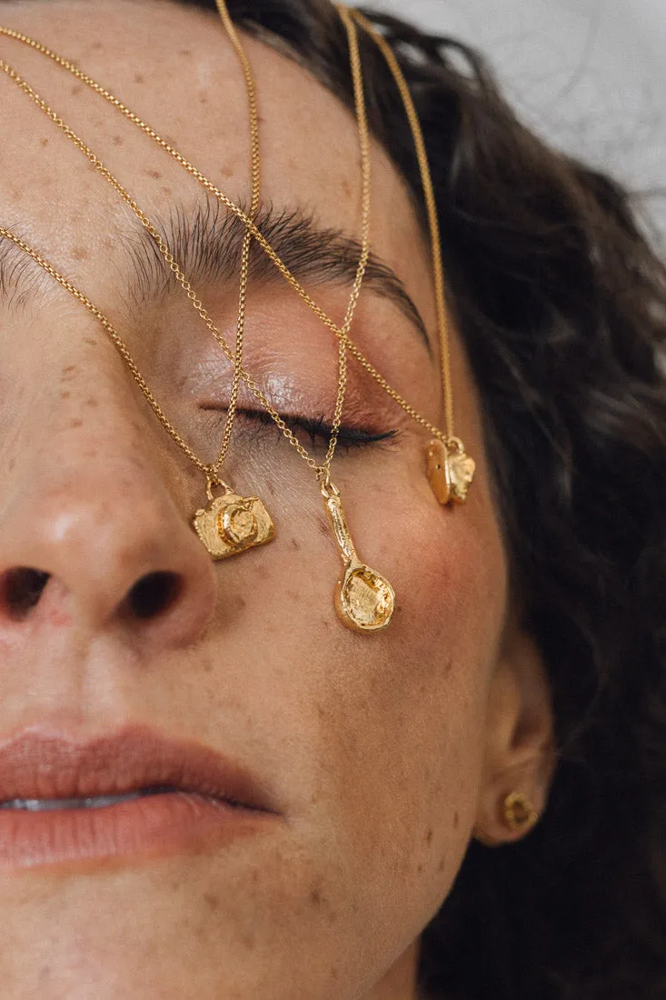Gold Plated Camera Necklace