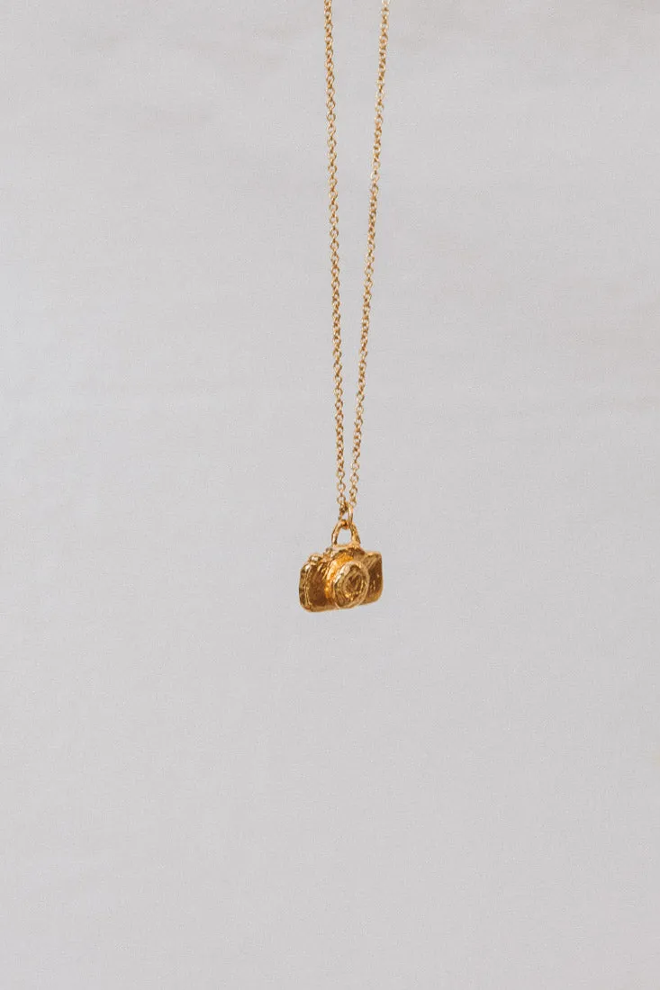 Gold Plated Camera Necklace