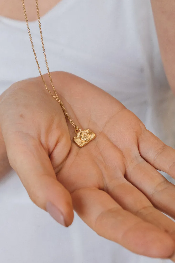 Gold Plated Camera Necklace