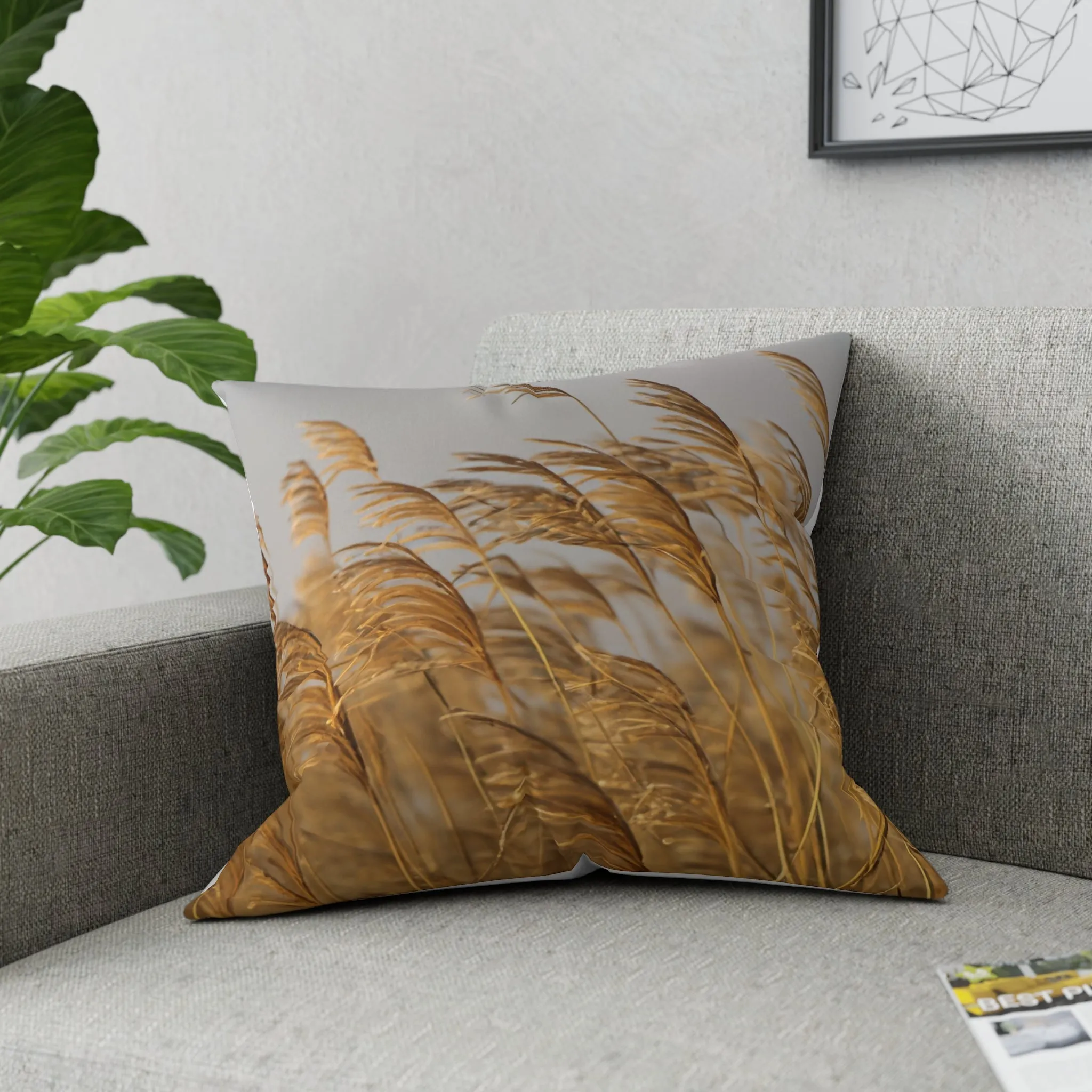 Golden Grass Broadcloth Pillow