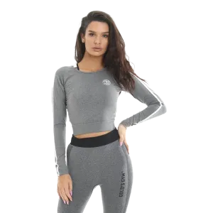 Gold's Gym Ladies Cropped Sweater - Grey
