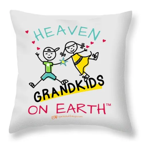Grandkids Heaven on Earth - Throw Pillow