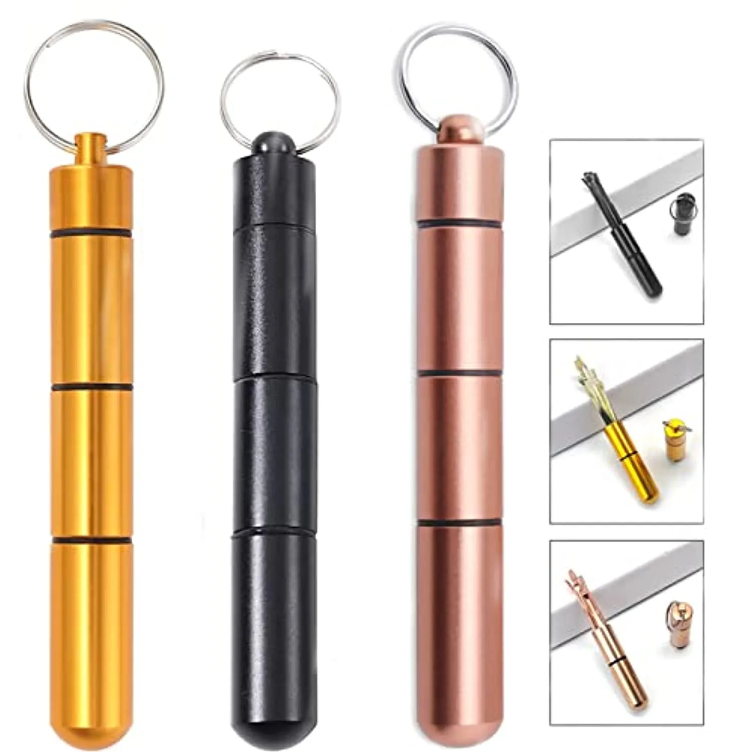 GRANG Ear Pick Earwax Removal Kit, Ear Cleansing Tool Set, Stainless Steel Ear Pick Tools Reusable Ear Cleaner, Ear Pick Set with Keychain Box Utility to 6 Pcs Rose Gold