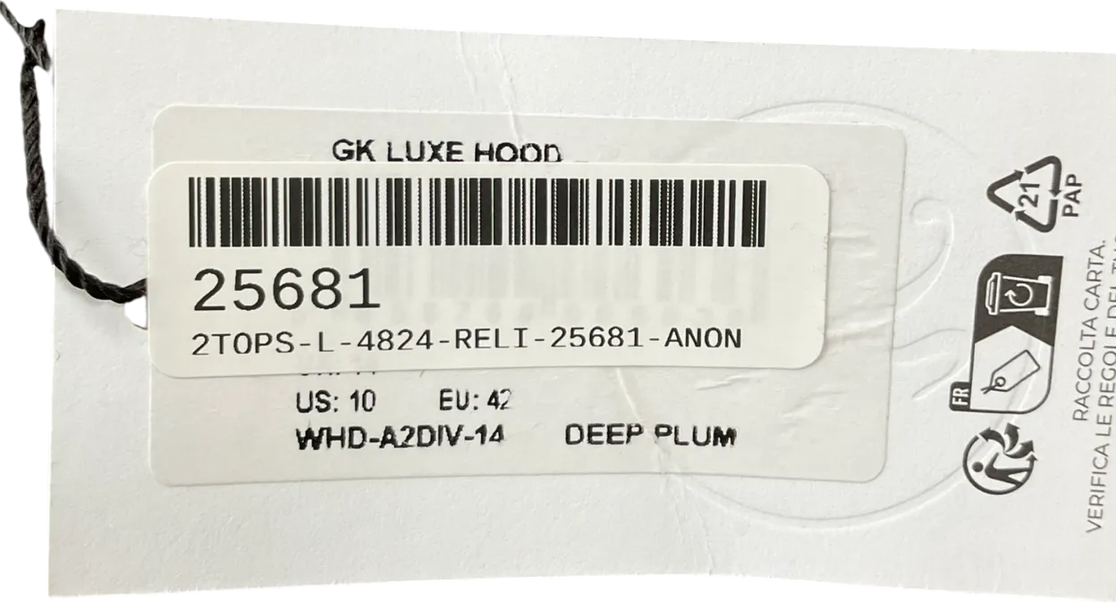GYM KING Purple Luxe Hood In Deep Plum UK 14