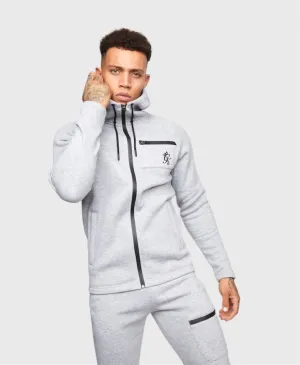 Gym King Traction Full Zip Hoodie Light Grey Marl