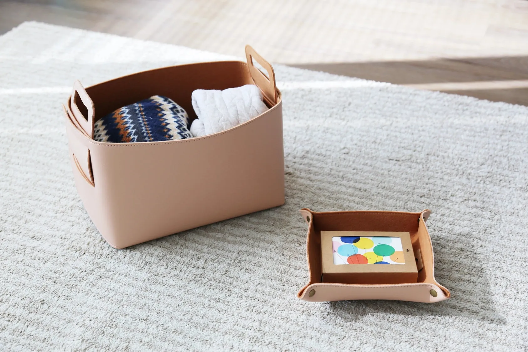 Haddington - Vegan Leather and Felt Storage Basket