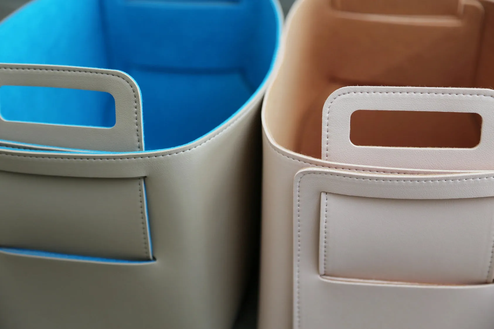 Haddington - Vegan Leather and Felt Storage Basket