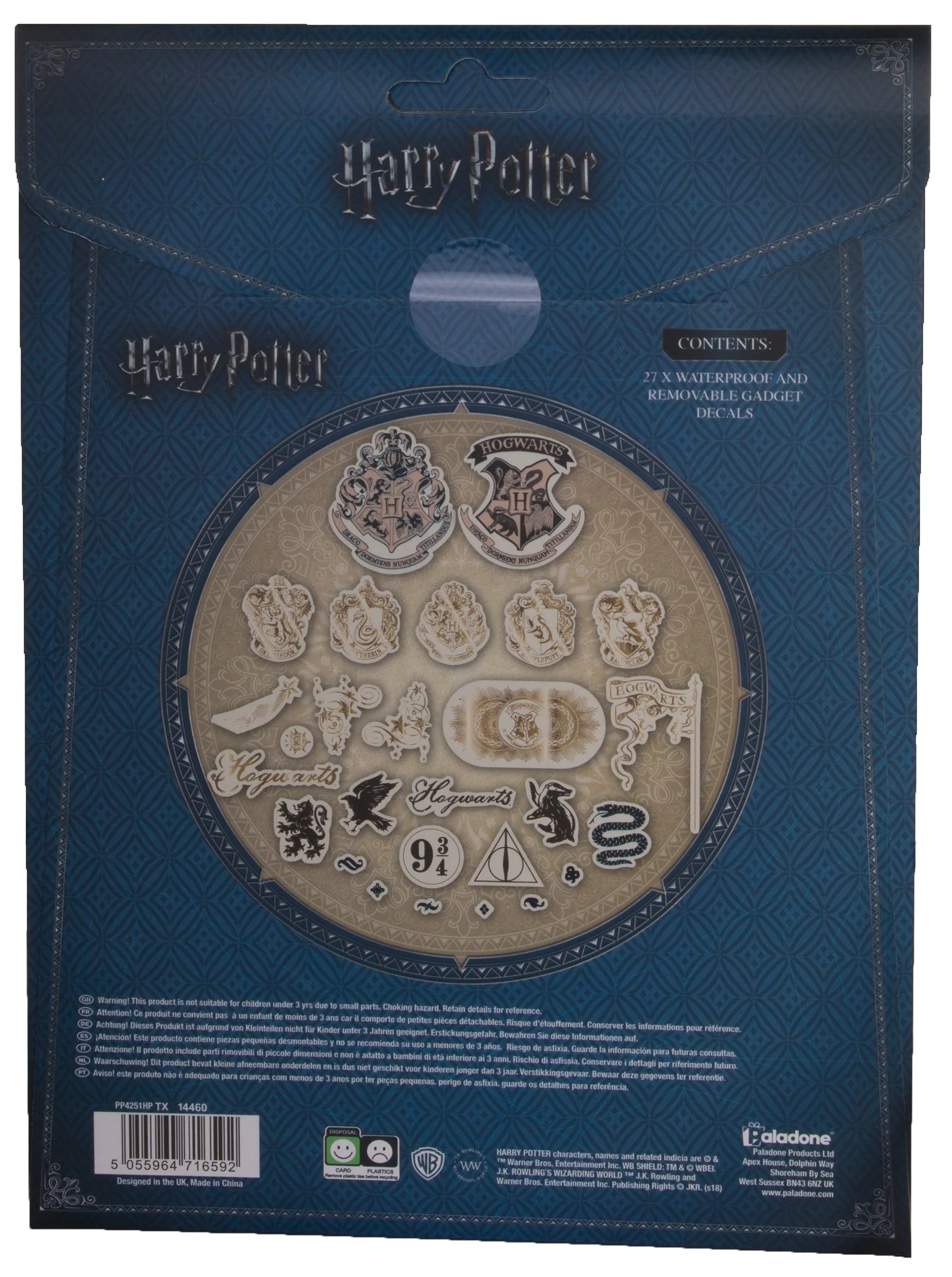 Harry Potter Gadget Decals - Reusable Vinyl Sticker Clings - 27 Stickers