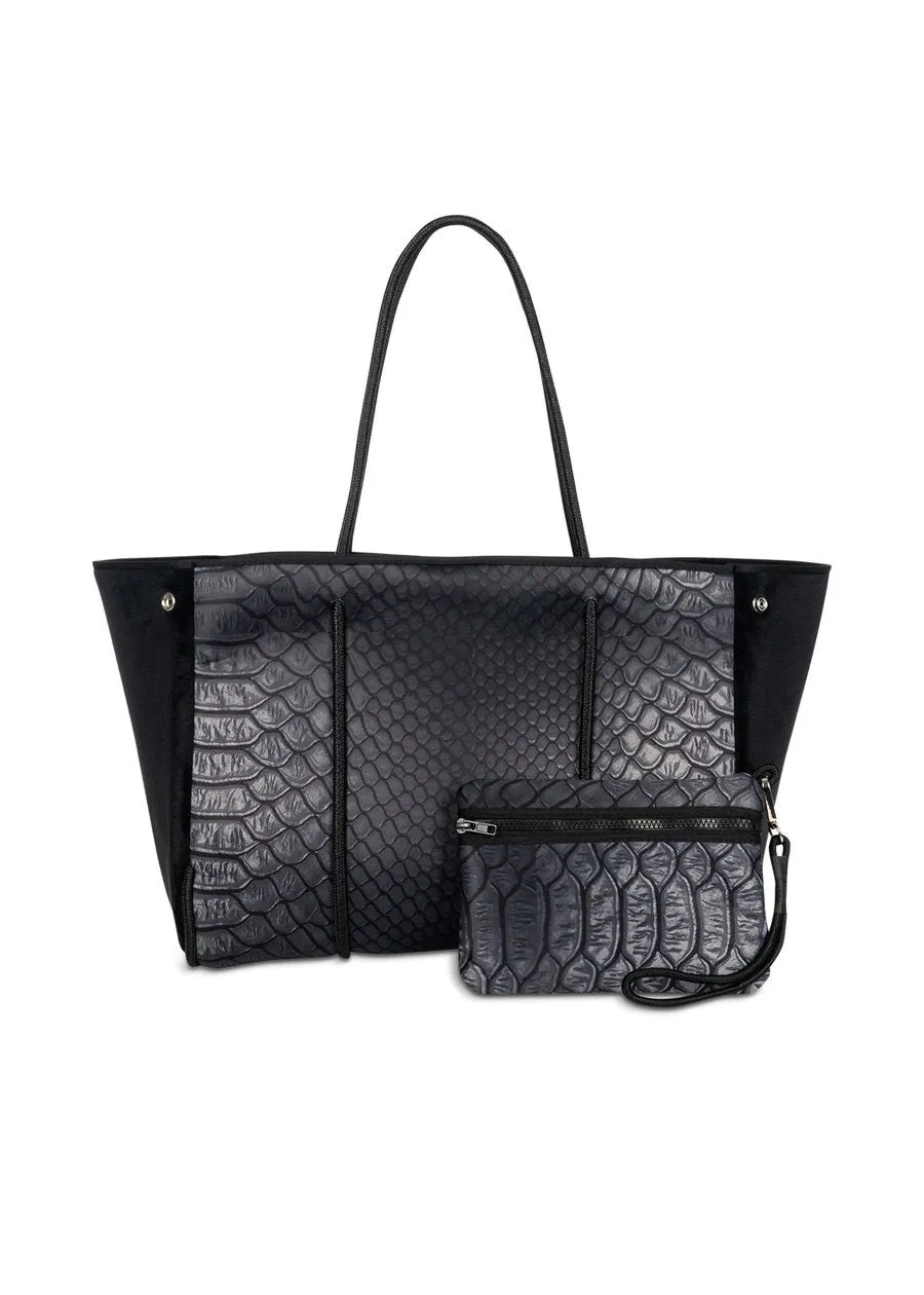 Haute shore Greyson tote - smoke/ bk Corp/ velvet