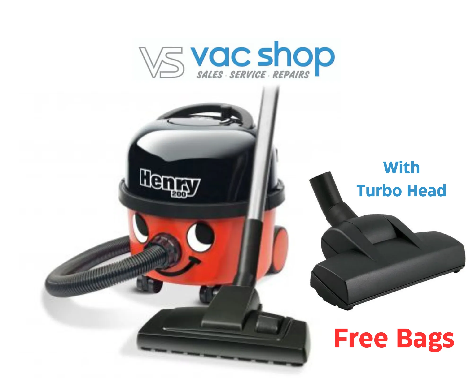Henry HVR200 Vacuum Cleaner Deal with Turbo Head and Generic Free Bags