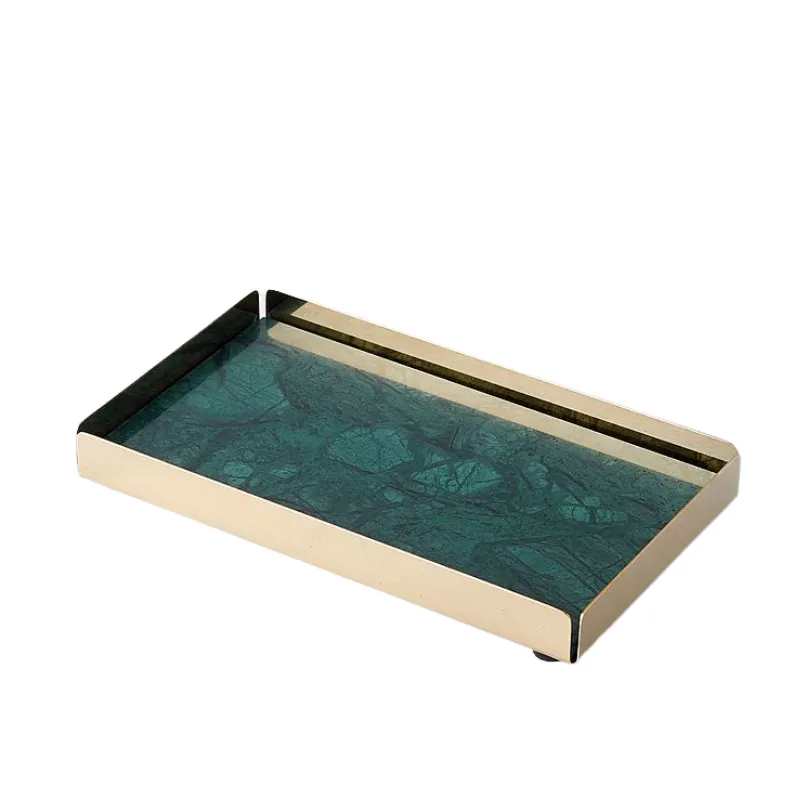 Homlly Keii Gold Bass Marble Display Storage Tray