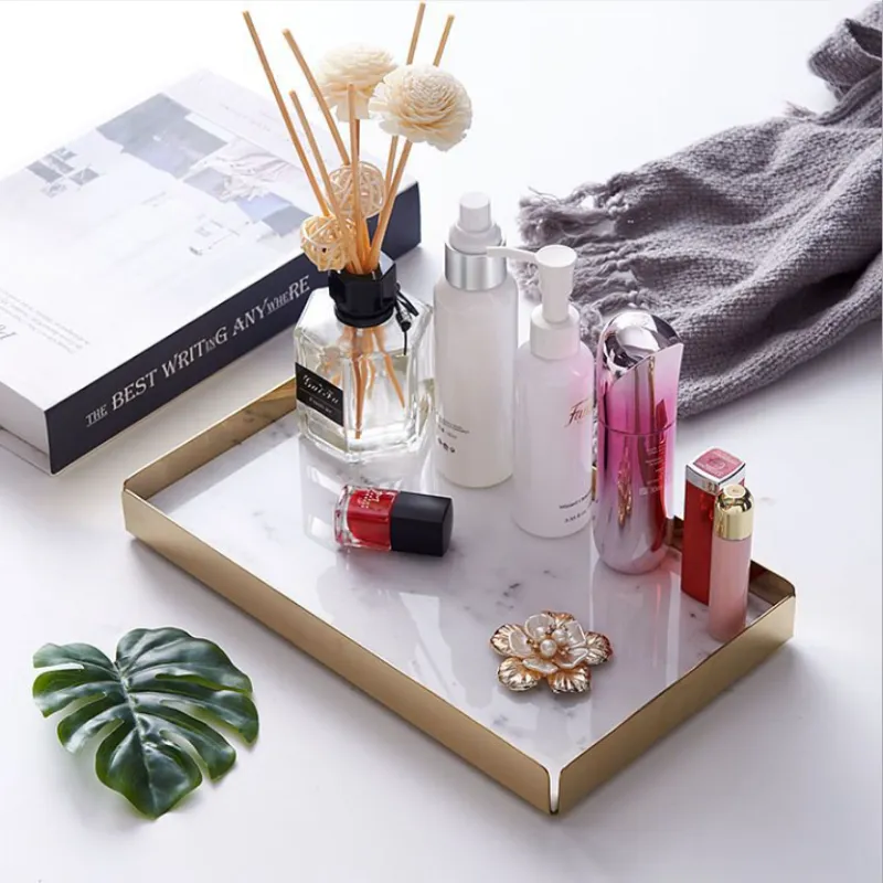 Homlly Keii Gold Bass Marble Display Storage Tray