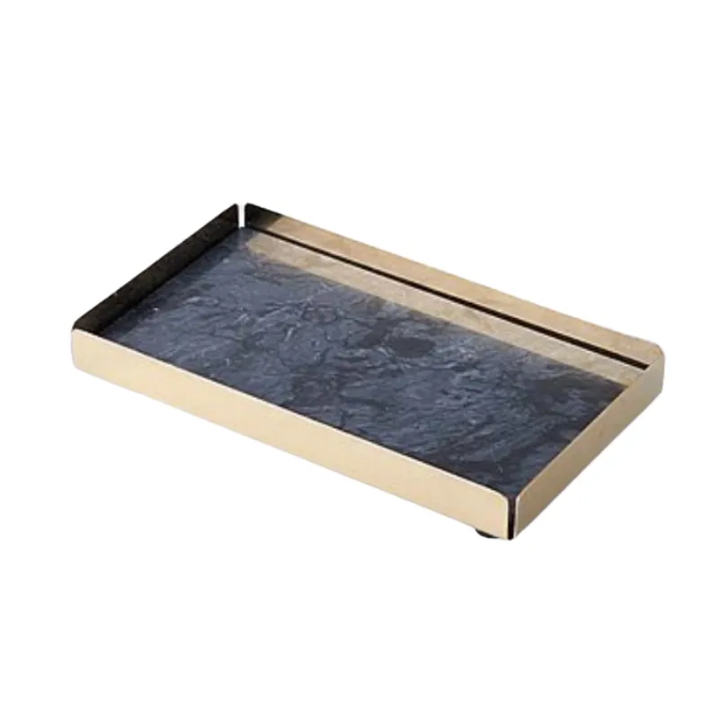 Homlly Keii Gold Bass Marble Display Storage Tray