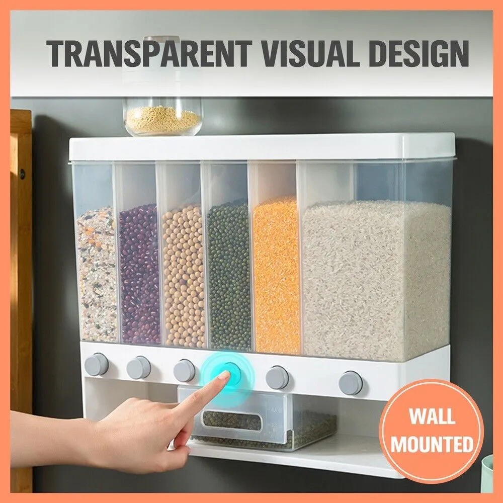 HORUSDY Rice Cereal Dispenser 10/12KG Grain Container Auto Dry Food Storage Box
