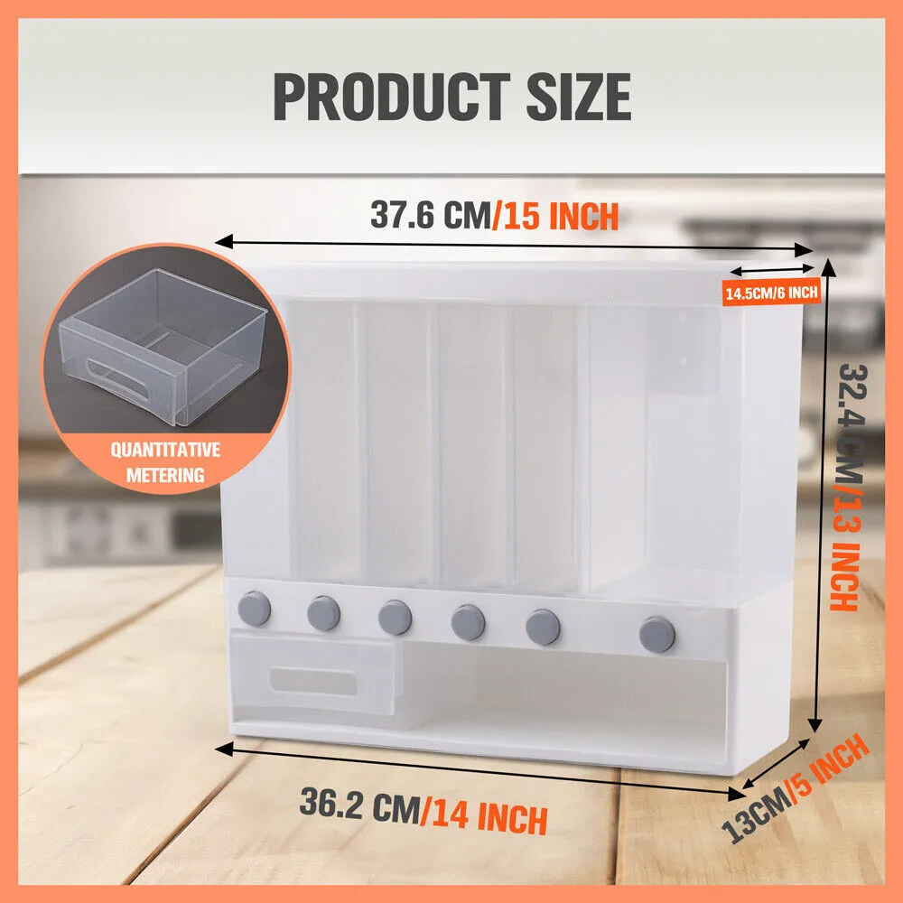 HORUSDY Rice Cereal Dispenser 10/12KG Grain Container Auto Dry Food Storage Box