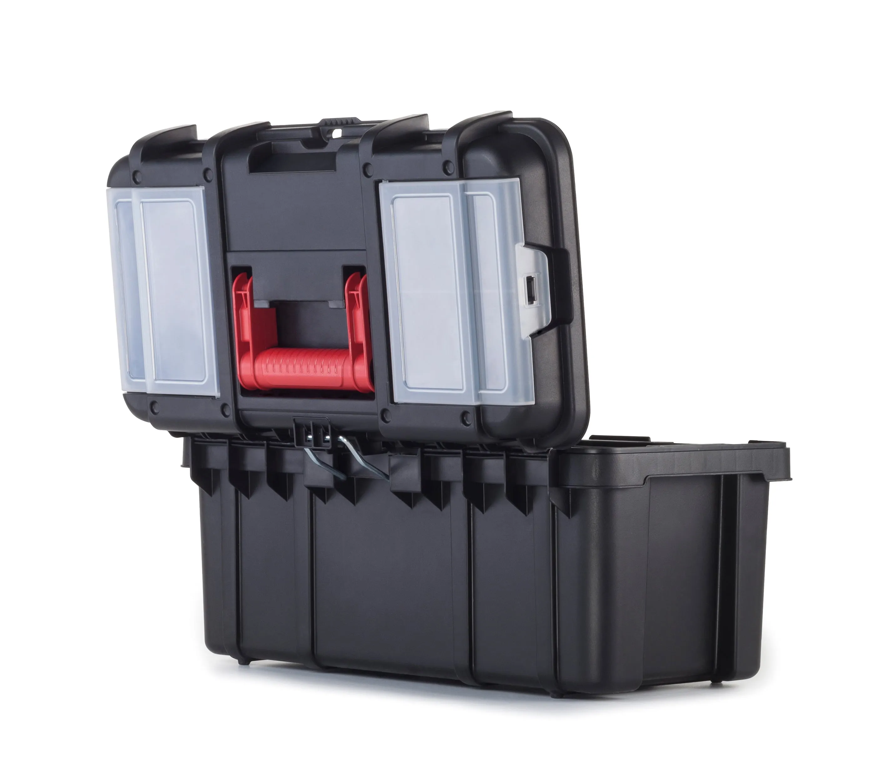 Hyper Tough 16-Inch Toolbox Heavy-Duty Plastic Tool And Hardware Storage Black