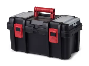 Hyper Tough 16-Inch Toolbox Heavy-Duty Plastic Tool And Hardware Storage Black