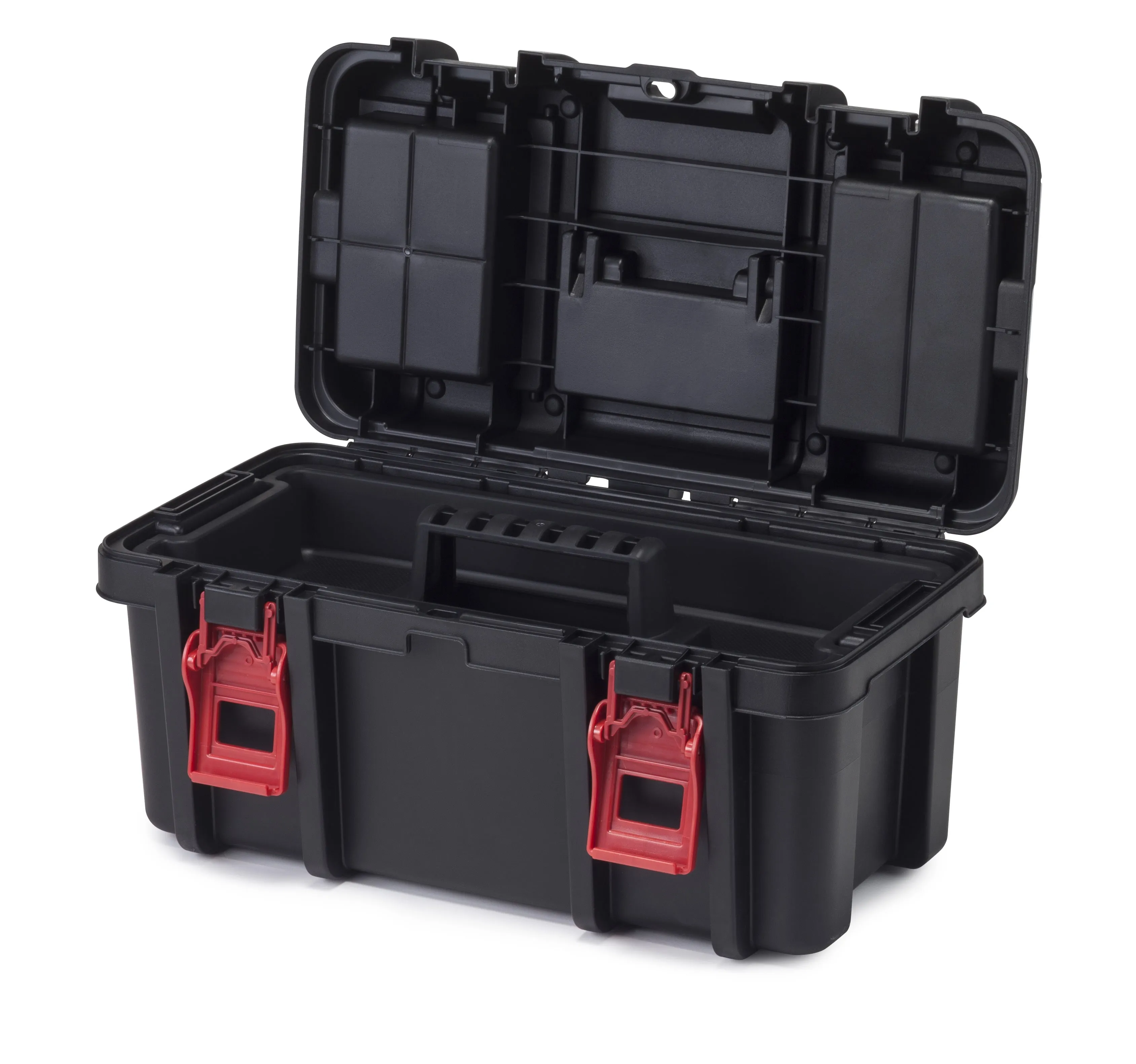 Hyper Tough 16-Inch Toolbox Heavy-Duty Plastic Tool And Hardware Storage Black
