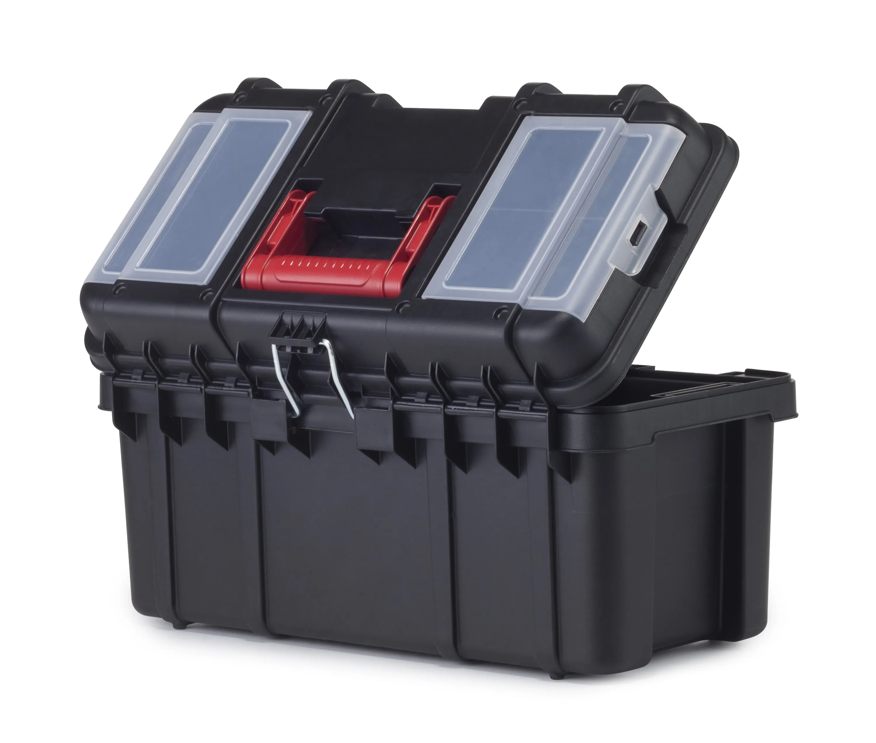 Hyper Tough 16-Inch Toolbox Heavy-Duty Plastic Tool And Hardware Storage Black