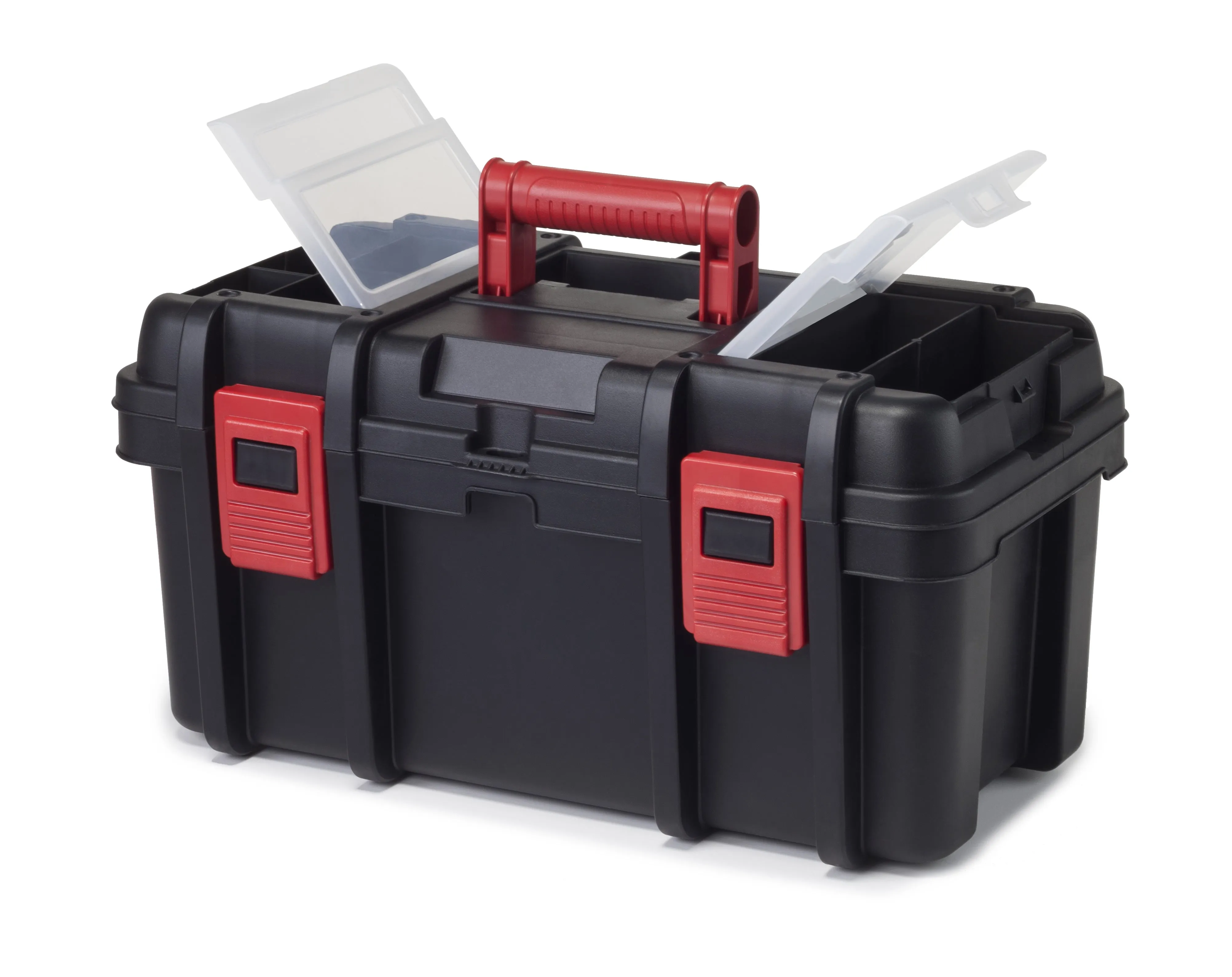 Hyper Tough 16-Inch Toolbox Heavy-Duty Plastic Tool And Hardware Storage Black
