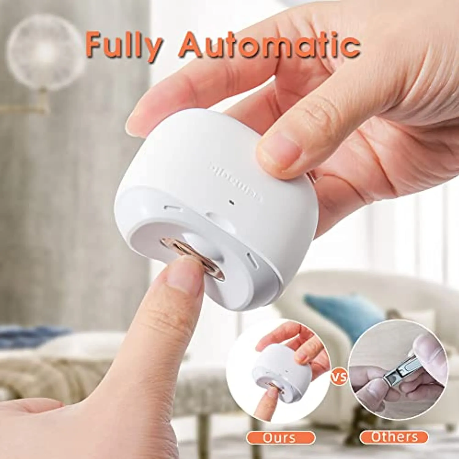 iHomayee Electric Nail Clippers, Portable Fingernail Cutter and File with Nail Debris Storage Box, Dual-Speed Gear & Low Noise Rechargeable Electric Nail Trimmer for Women/Men/Seniors/Baby/Kids/Adult