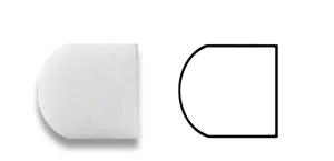Italian Carrara White Marble Honed 3/4 X 12 Bullnose Liner Trim - 4" Sample