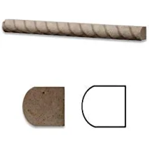 Ivory Medium Travertine Honed 1 X 12 Rope Liner Trim Molding - Lot of 50 pcs.
