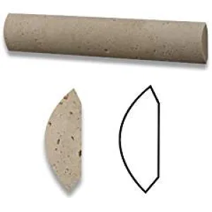 Ivory Travertine Honed 1 X 6 Quarter Round Trim Molding - Box of 10 pcs.