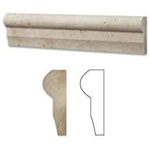 Ivory Travertine Honed 2 1/2 X 12 Cornice Molding Liner Trim - Box of 5 pcs.
