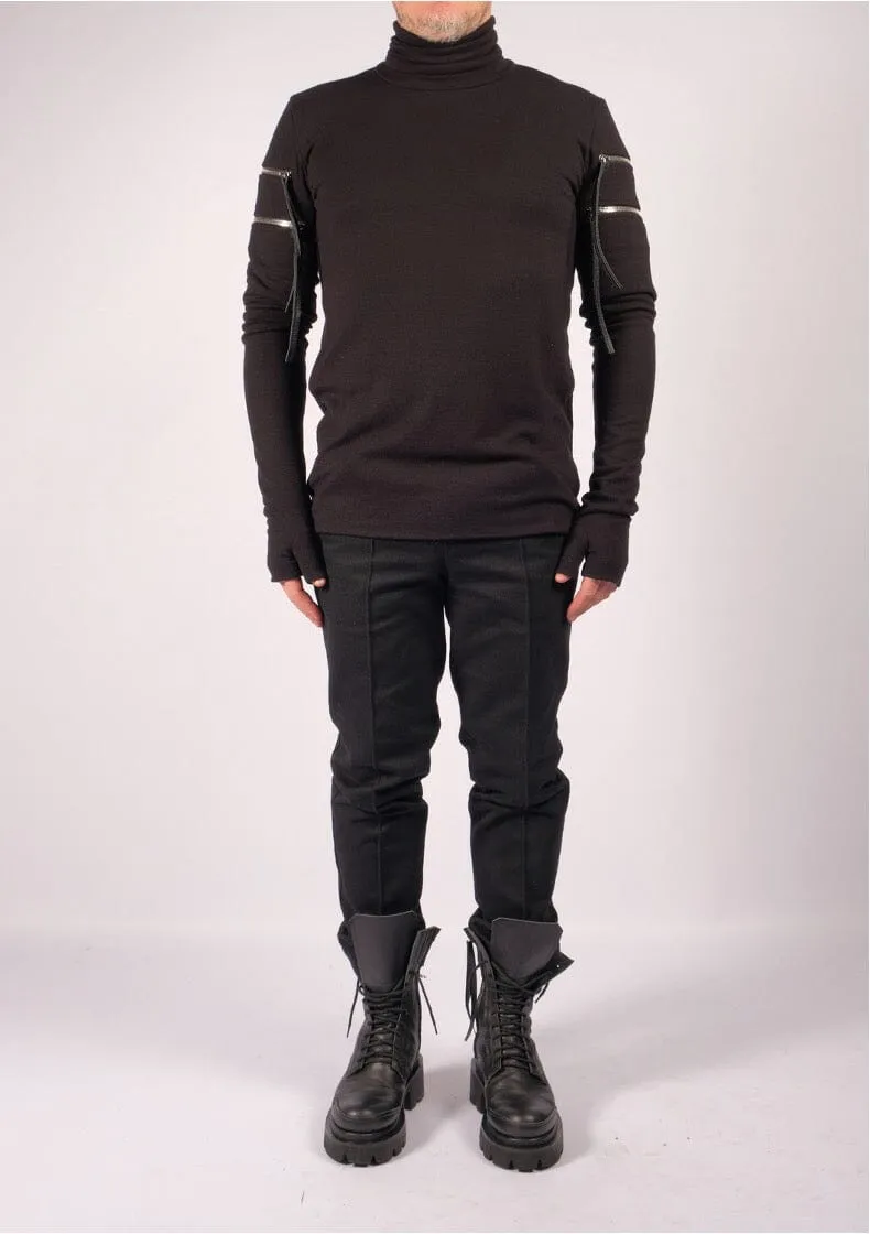 Jersey Turtleneck with Zippers