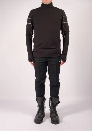 Jersey Turtleneck with Zippers