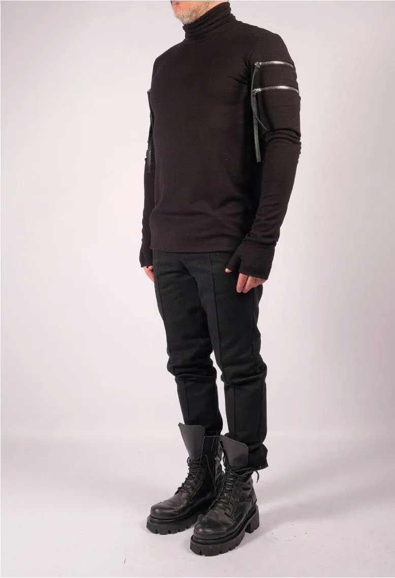 Jersey Turtleneck with Zippers