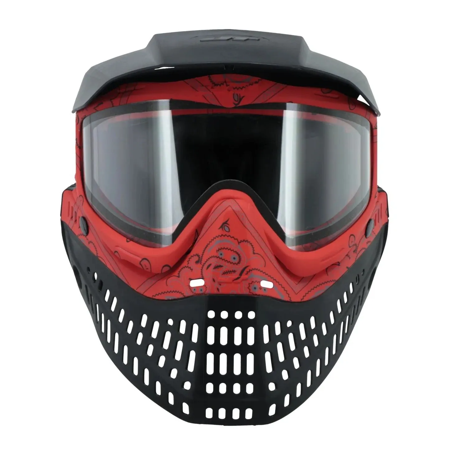 JT Bandana Series Proflex Paintball Mask - Red w/ Clear and Smoke Thermal Lens