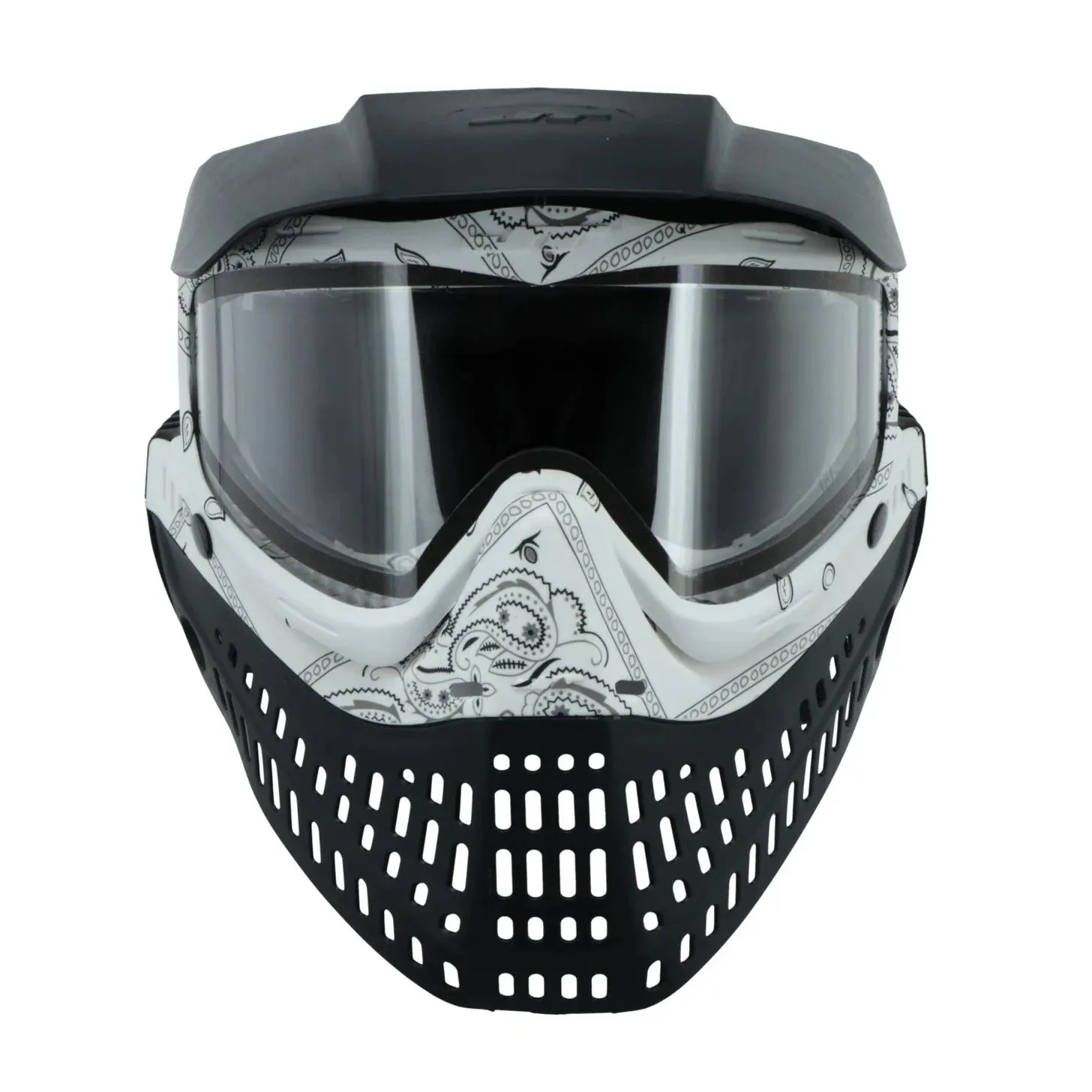 JT Bandana Series Proflex Paintball Mask - White w/ Clear and Smoke Thermal Lens