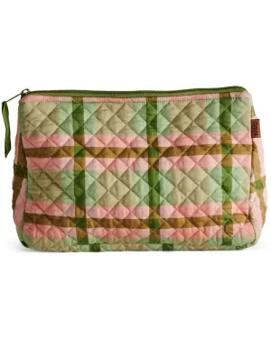 KIP & CO Quilted Cotton Toiletry Purse - Pistachio Tartan