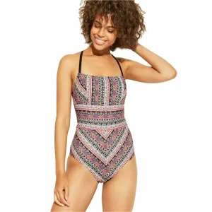 Kona Sol Women's Strappy Lace Up Back One Piece Swimsuit