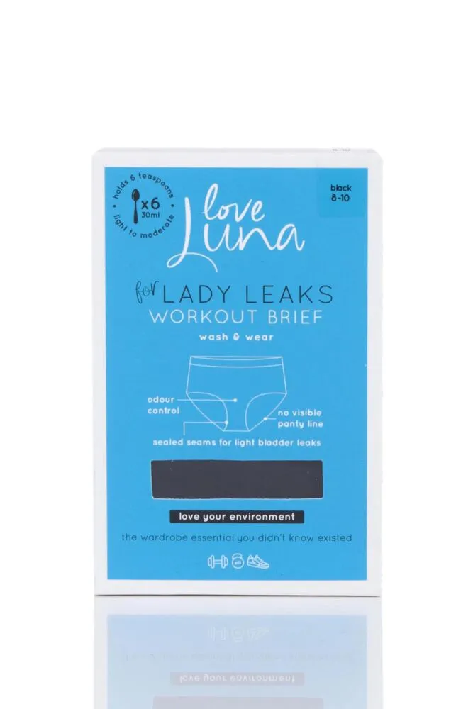 Ladies 1 Pack Love Luna Lady Leaks Workout Briefs